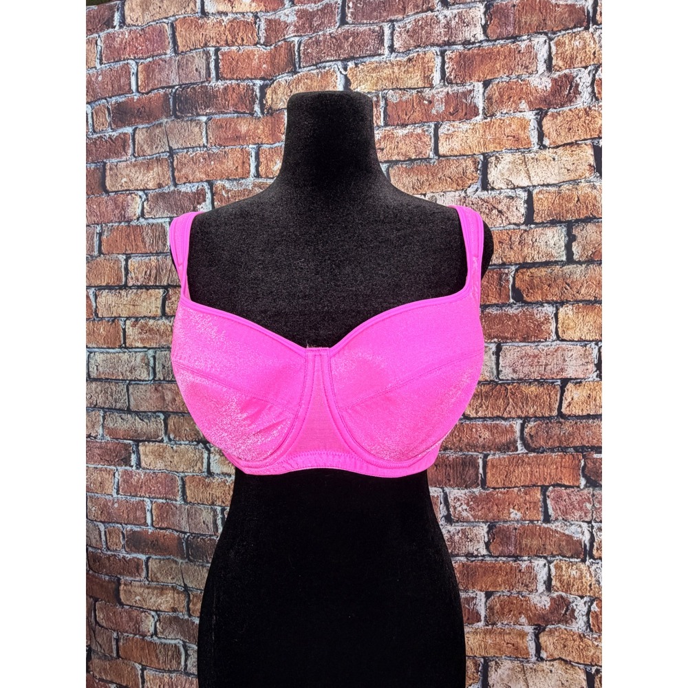 HSIA Womens Hot Pink Shimmer Unlined Underwire Bra Full Coverage 40DD